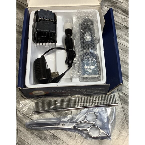 Oneisall Cat Grooming Kit Clippers Scissors Comb Hair Trimmer Set Quiet Shaver - Picture 12 of 13